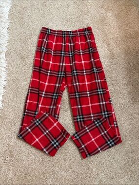 Kids Red Plaid Fleece Pajama Pants